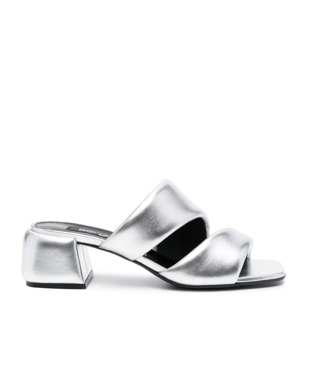 Square-Headed High-Heeled Sandals