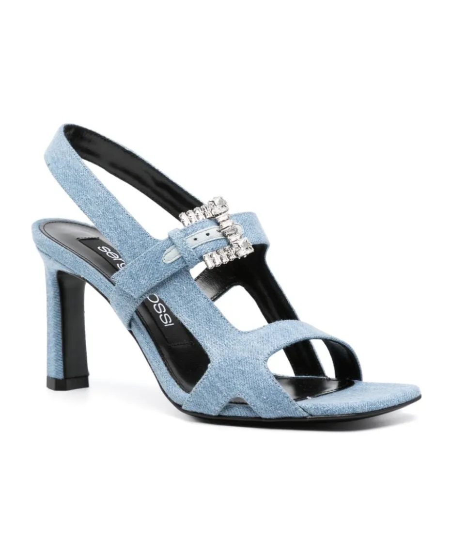 Square-Headed High-Heeled Sandals