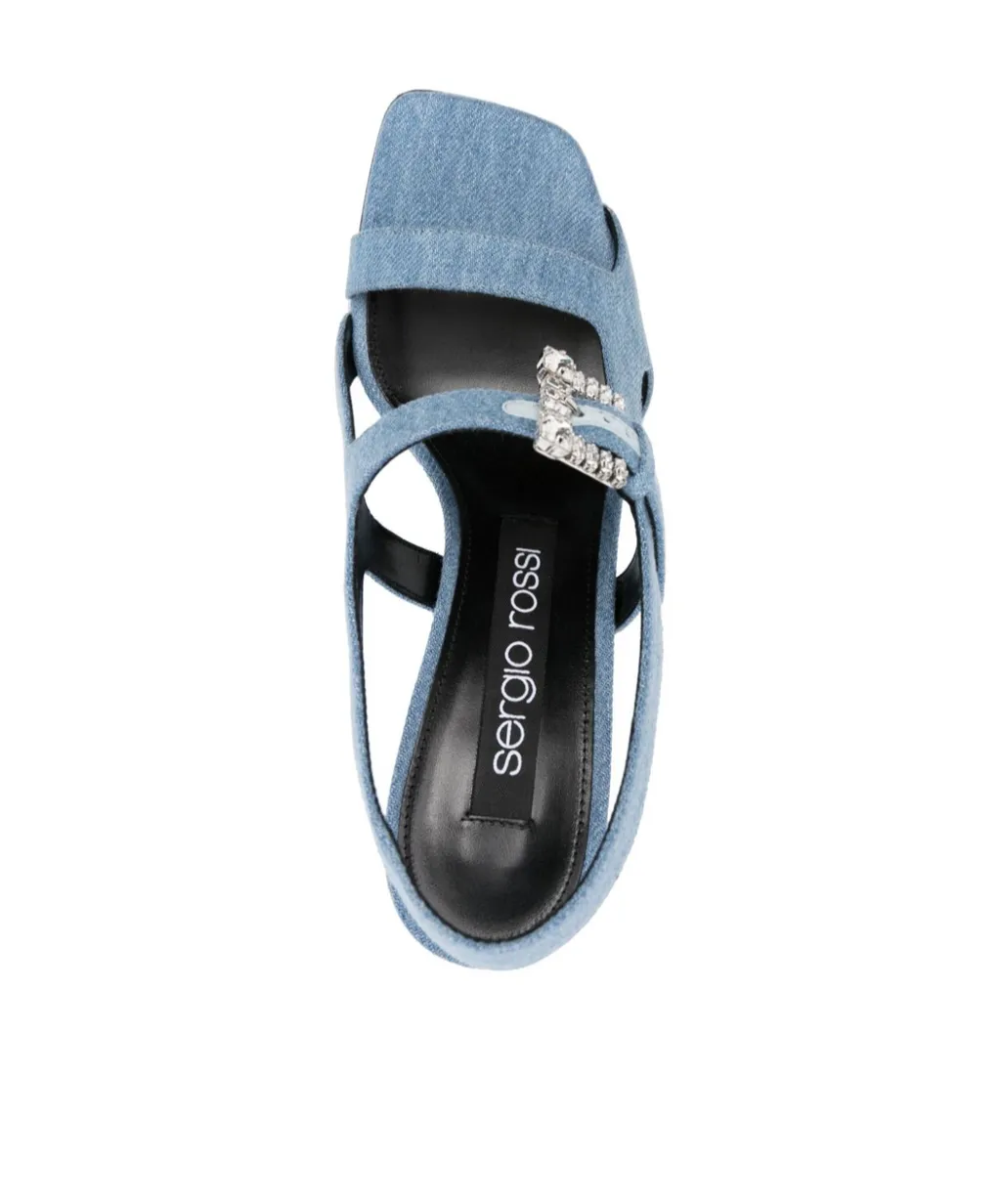 Square-Headed High-Heeled Sandals