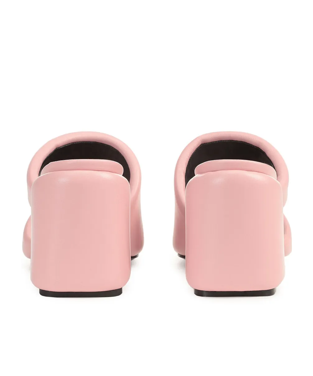 Square-Headed High-Heeled Sandals