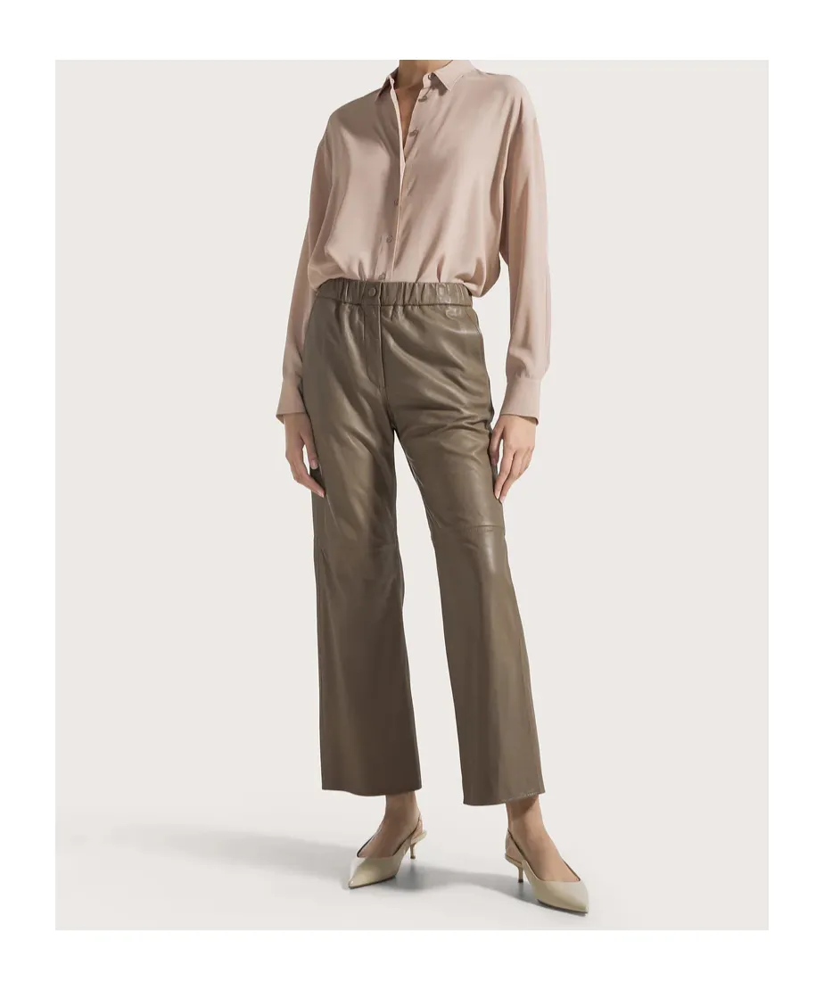 Nappa Leather Stretch Pants