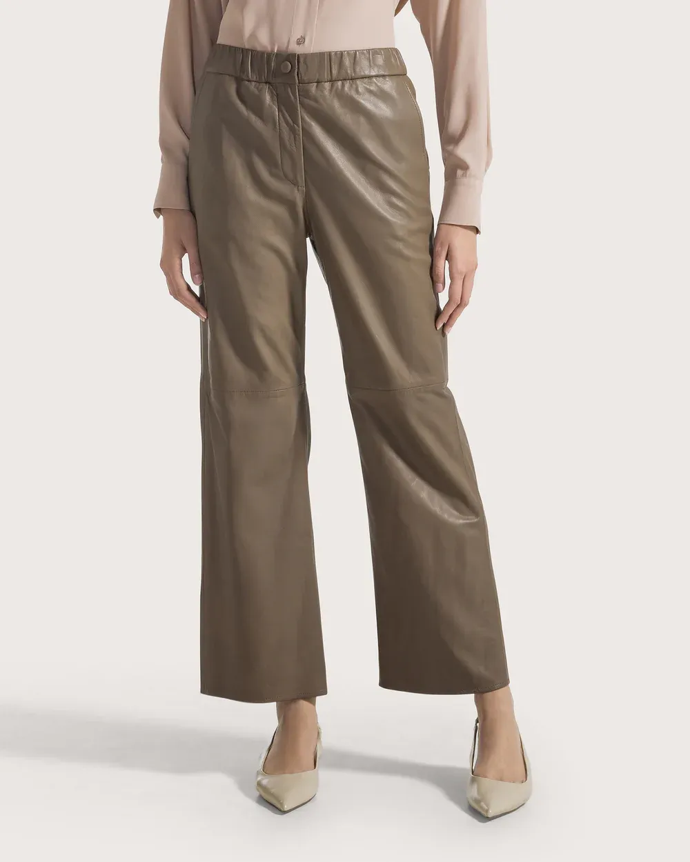 Nappa Leather Stretch Pants