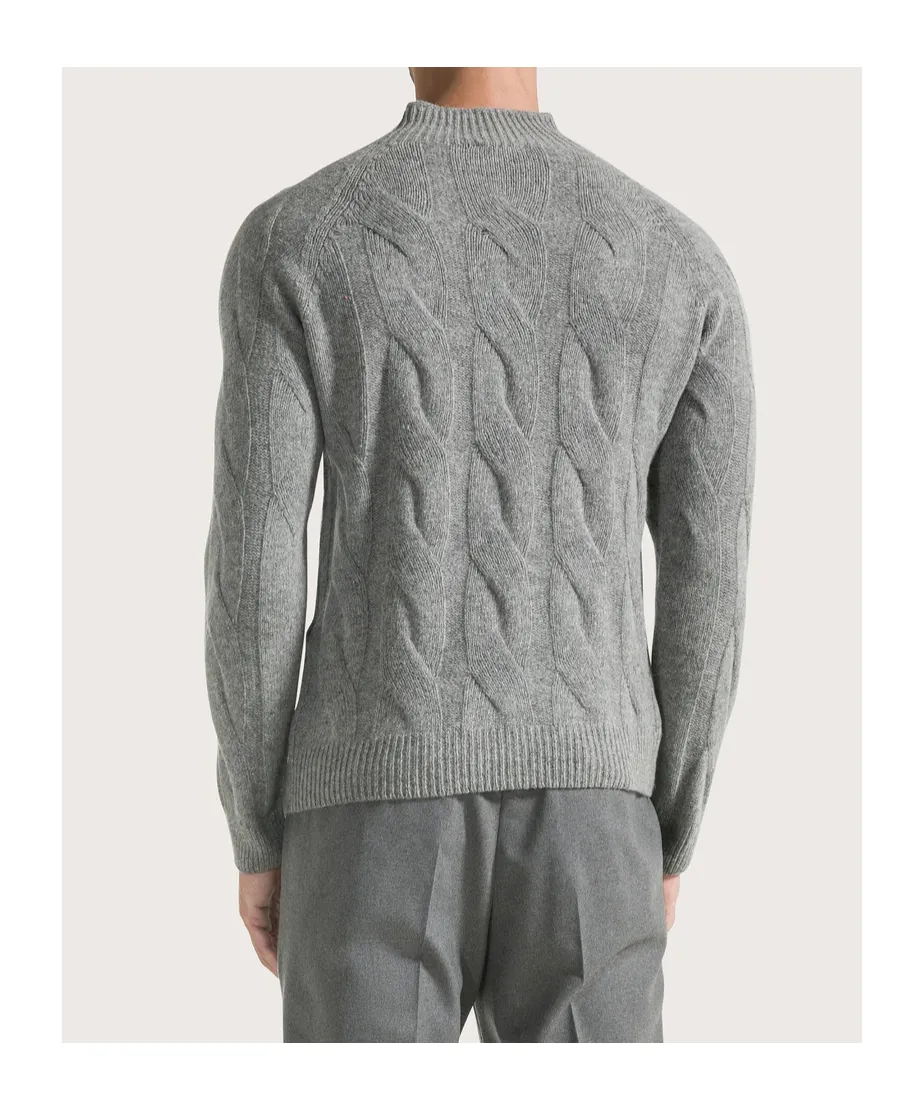 Blended Wool Braided Turtleneck