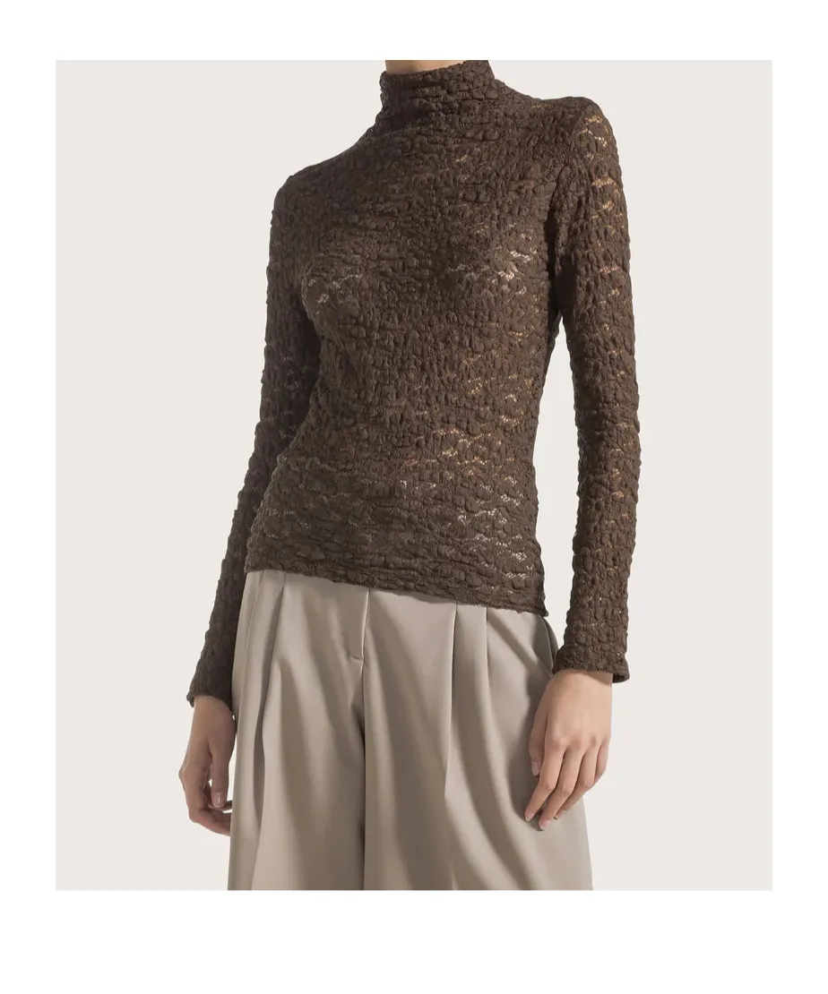 Lace Turtleneck Top