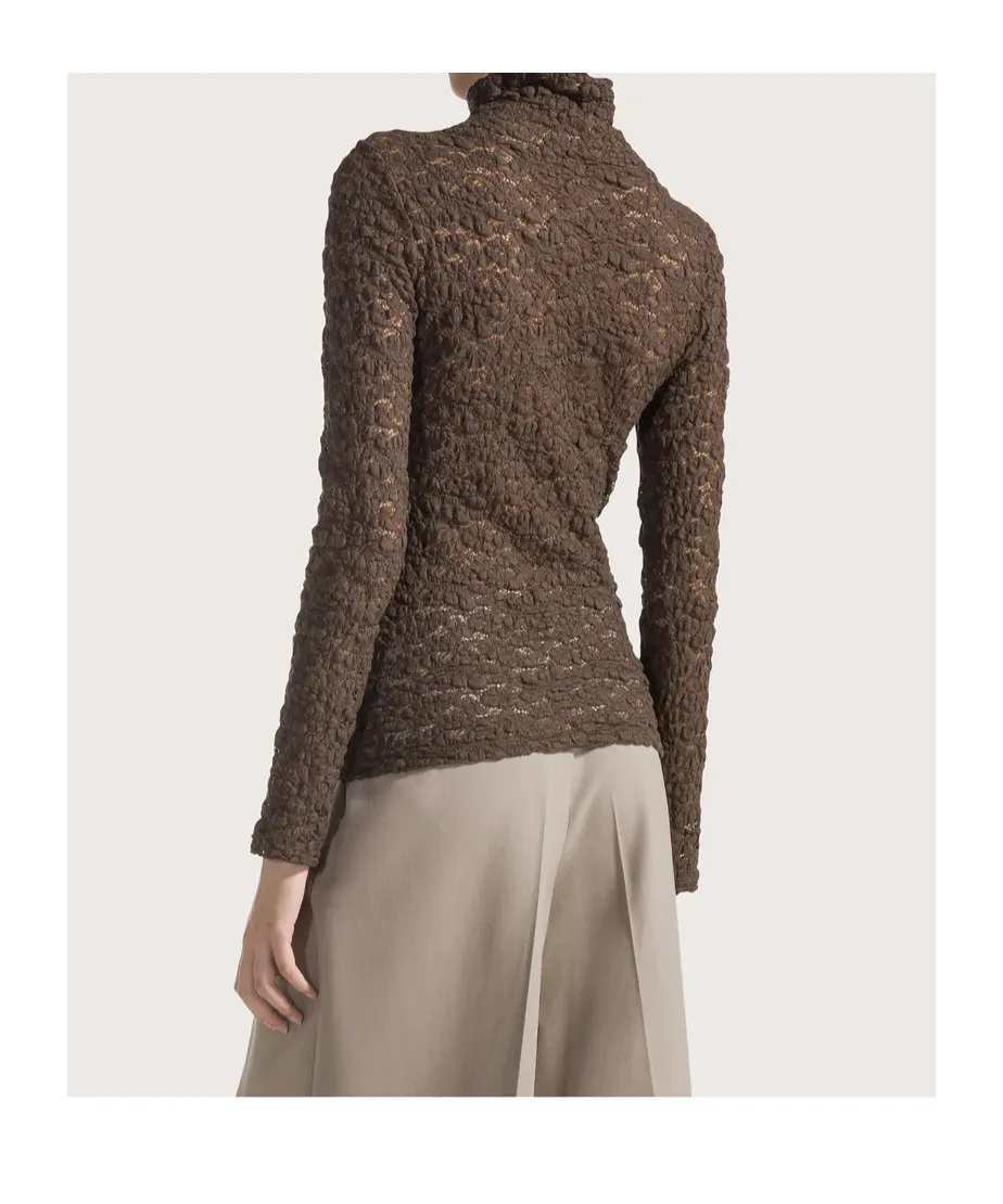 Lace Turtleneck Top