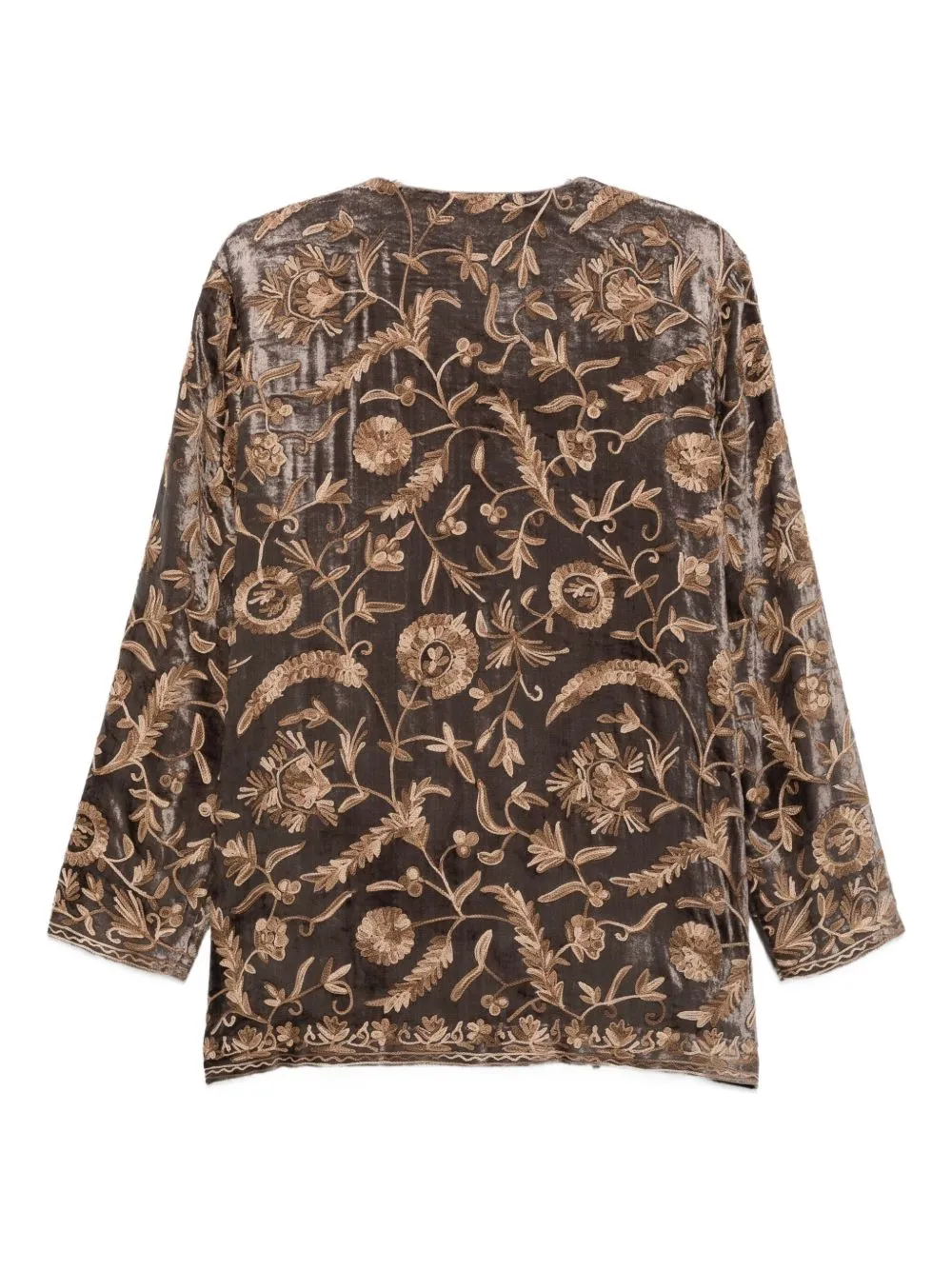 Embroidered Velvet Coat