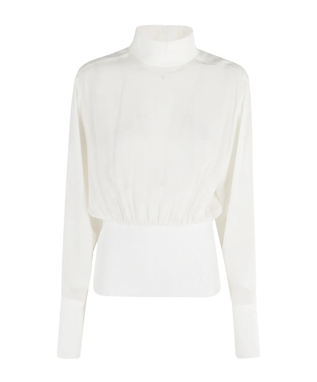 High Collar Long Sleeve Top