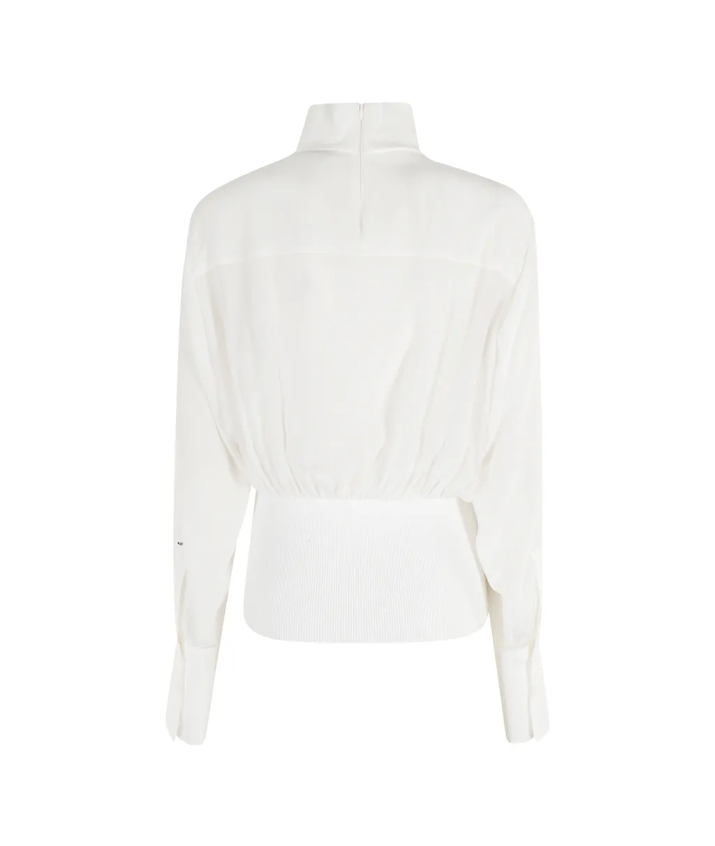 High Collar Long Sleeve Top