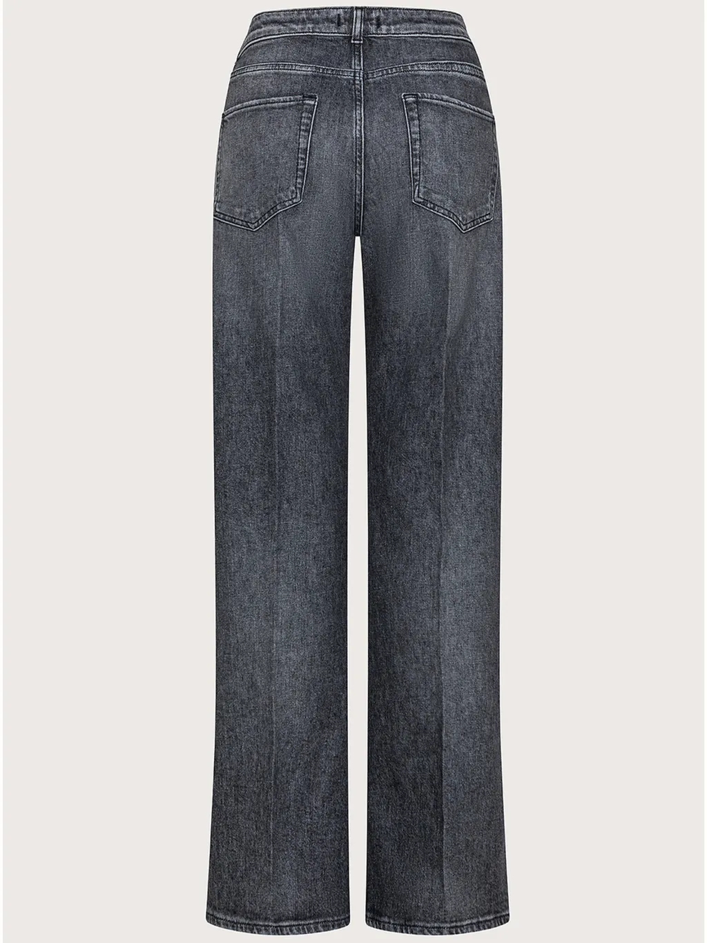 Washed Denim High Waist Long Jeans