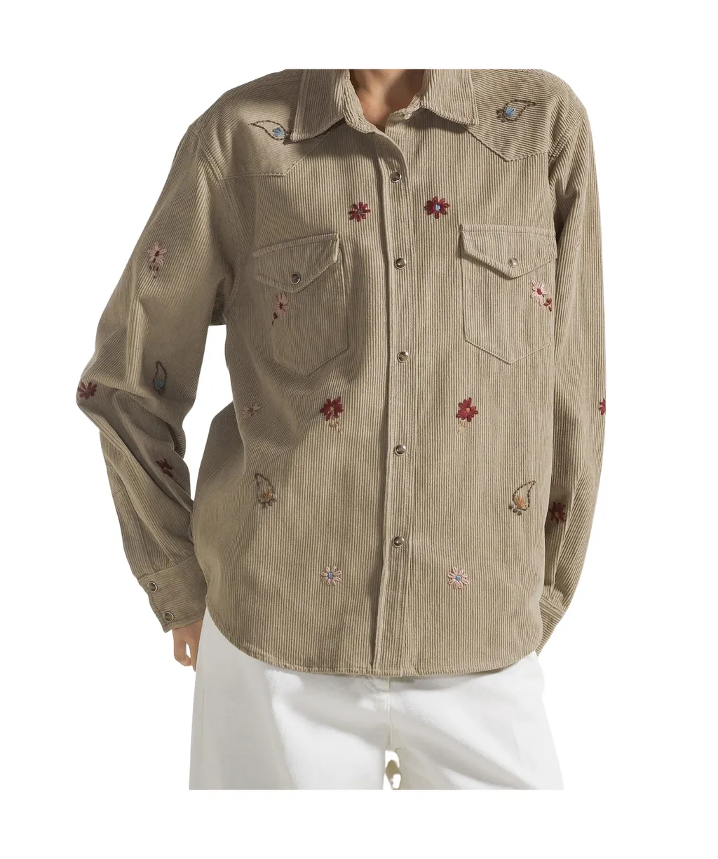 Embroidered Corduroy Shirt