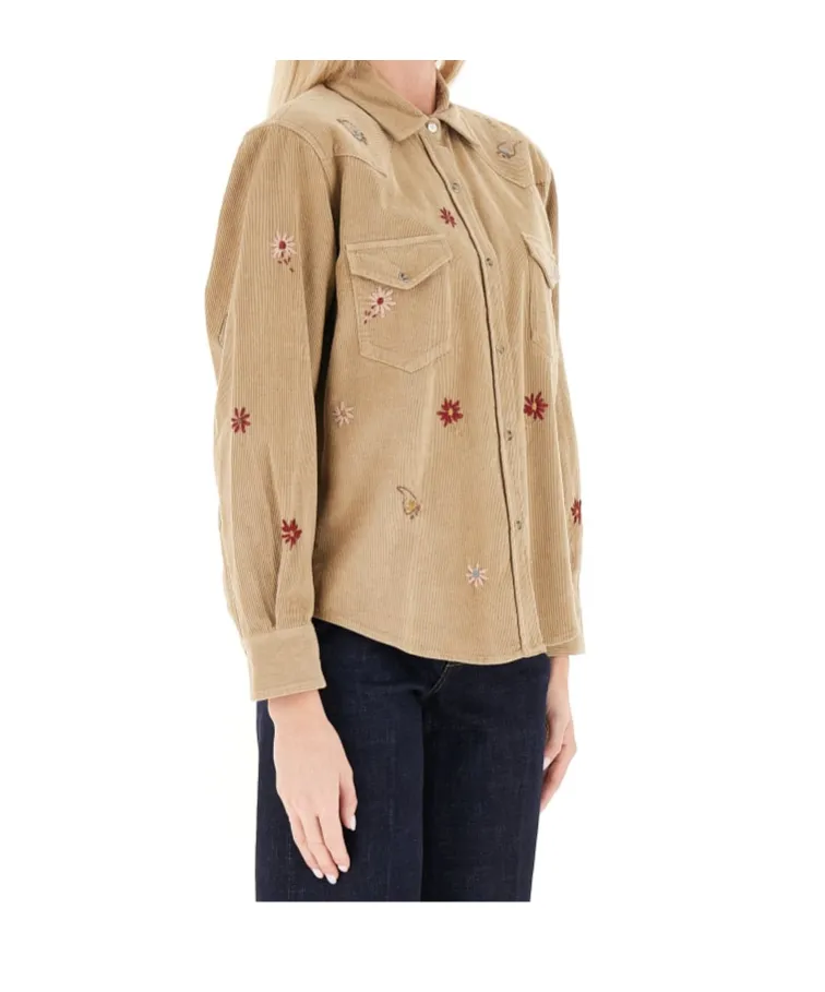 Embroidered Corduroy Shirt