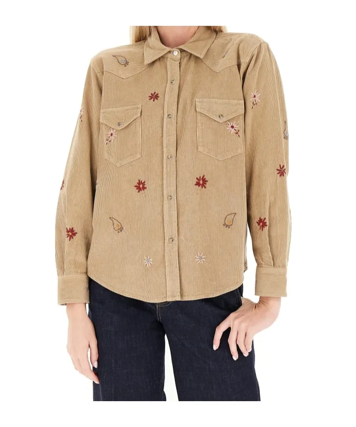 Embroidered Corduroy Shirt