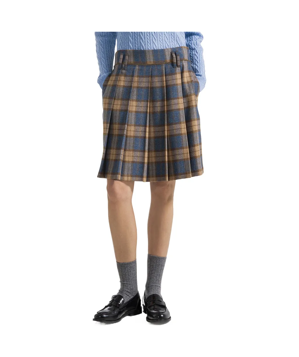 Plaid Pleated Skirt