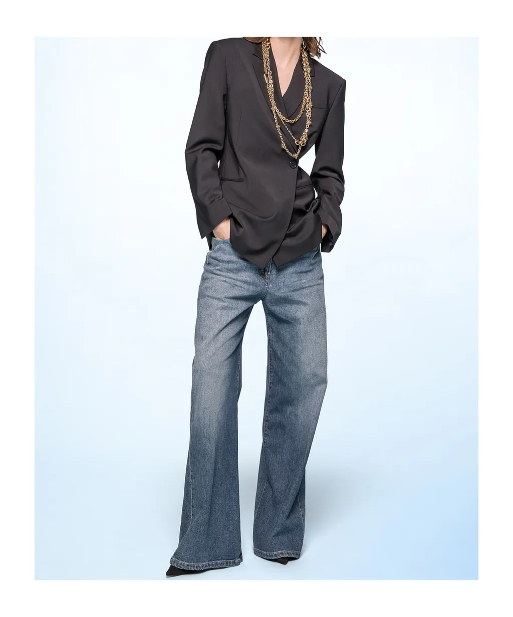 High-Waist Straight-Leg Jeans