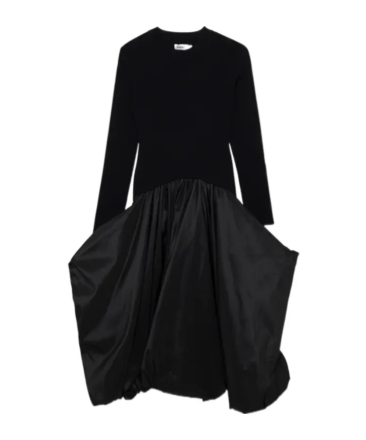 Kenlie Stand-Up Collar Midi Dress