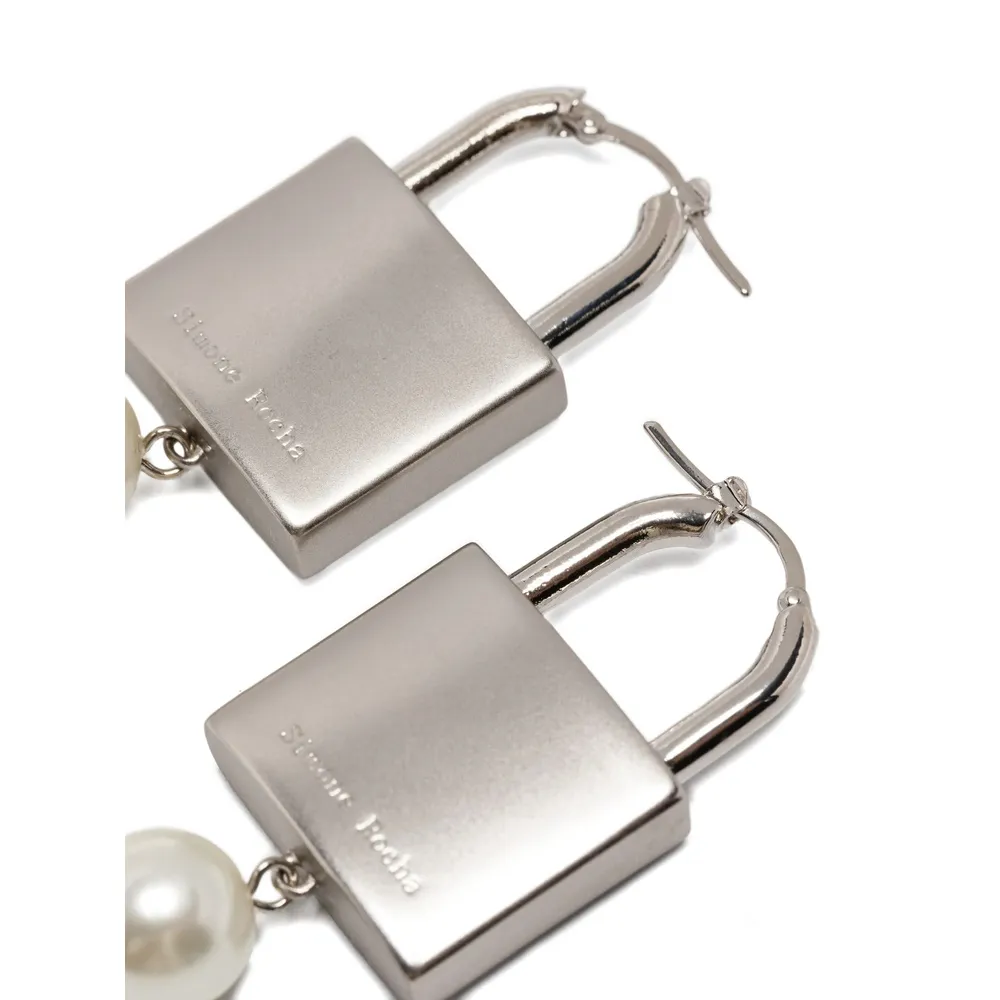 Pearl Padlock Earrings