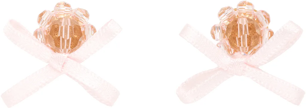 Petite Bow Daisy Satin Earrings