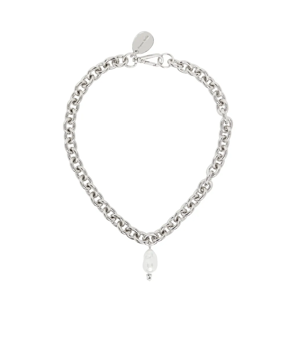 Pearl-Drop Chain Necklace