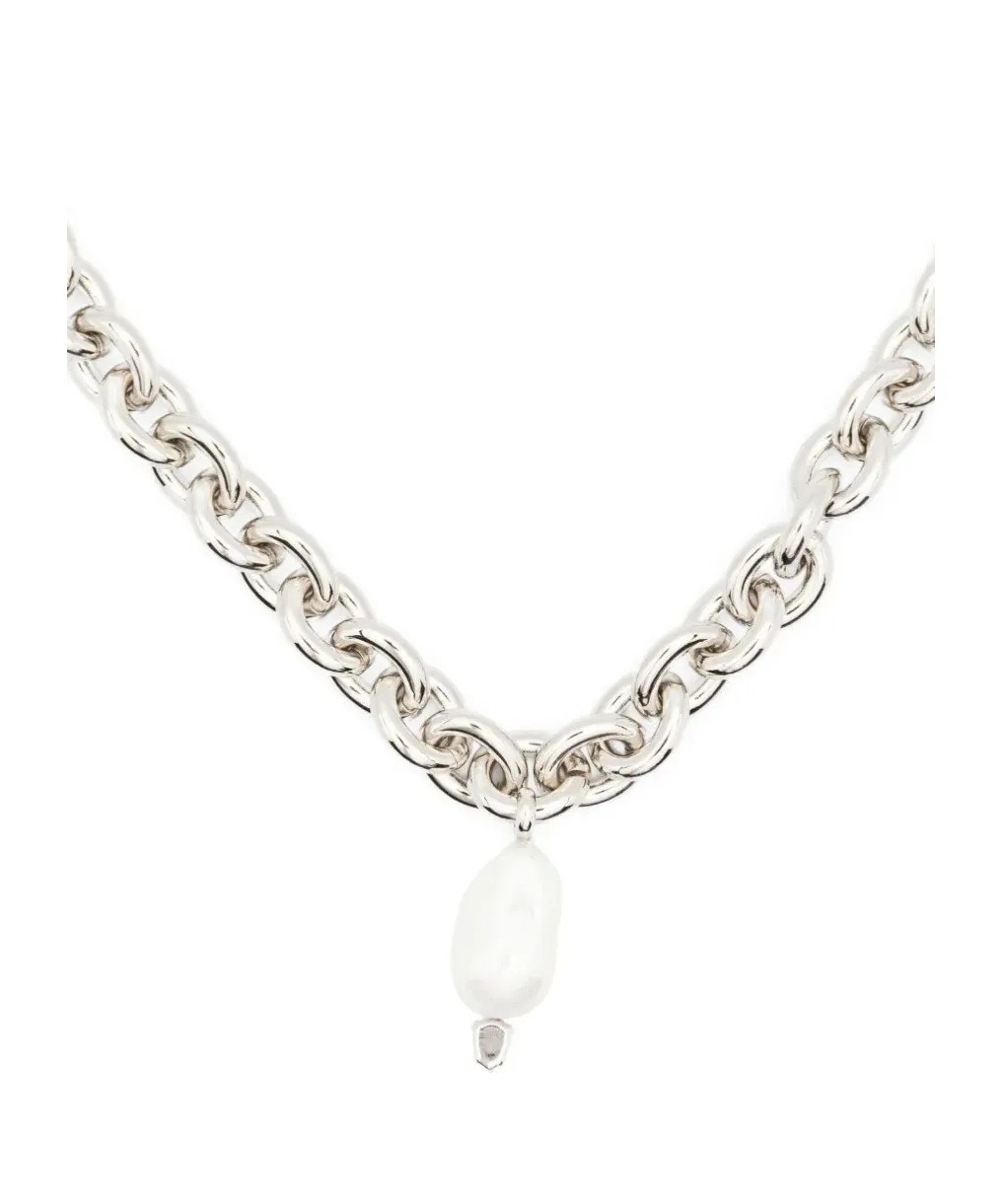 Pearl-Drop Chain Necklace