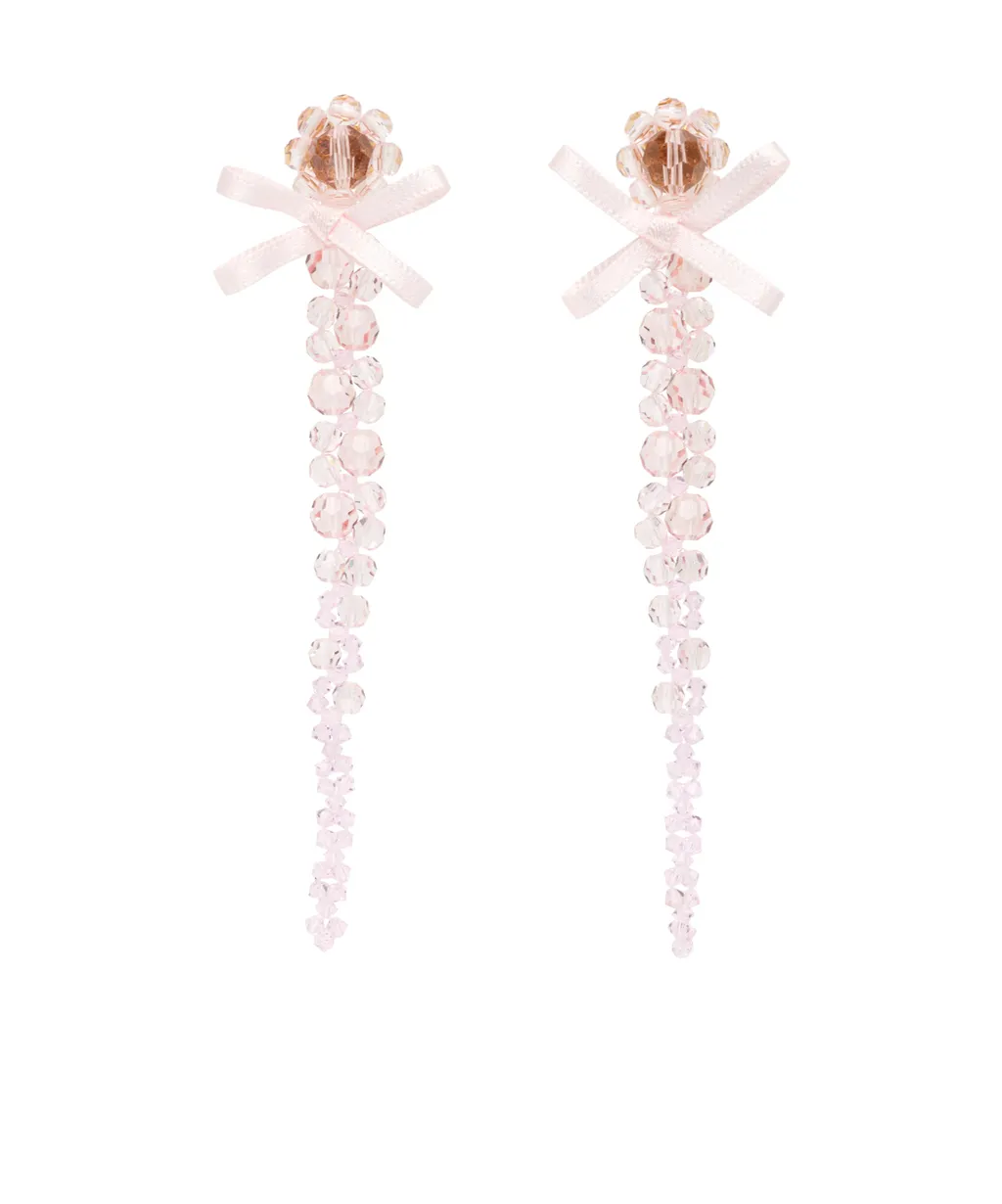 Bow Crystal-Drop Earrings