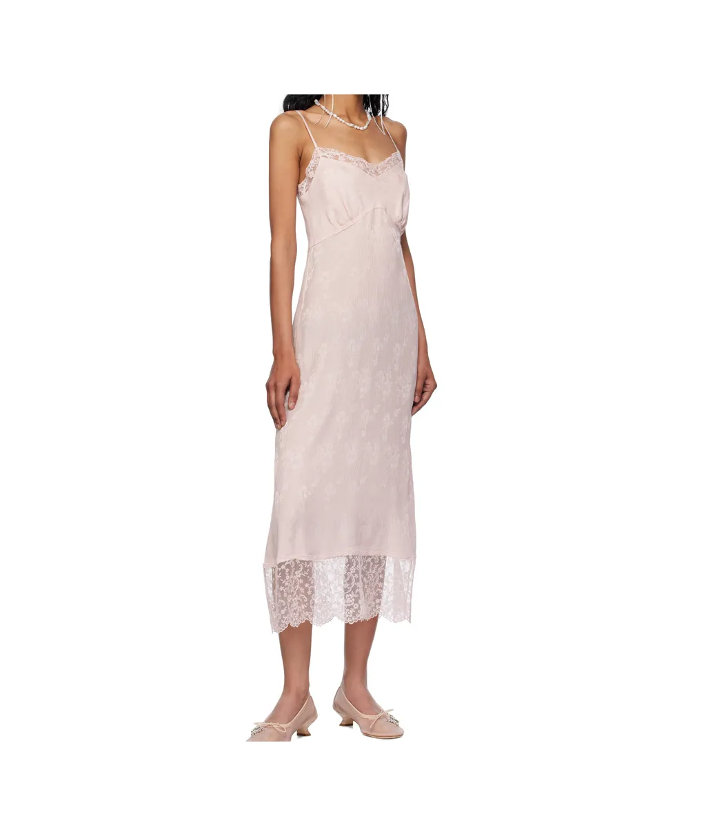 Deep Lace Trim Slip Dress