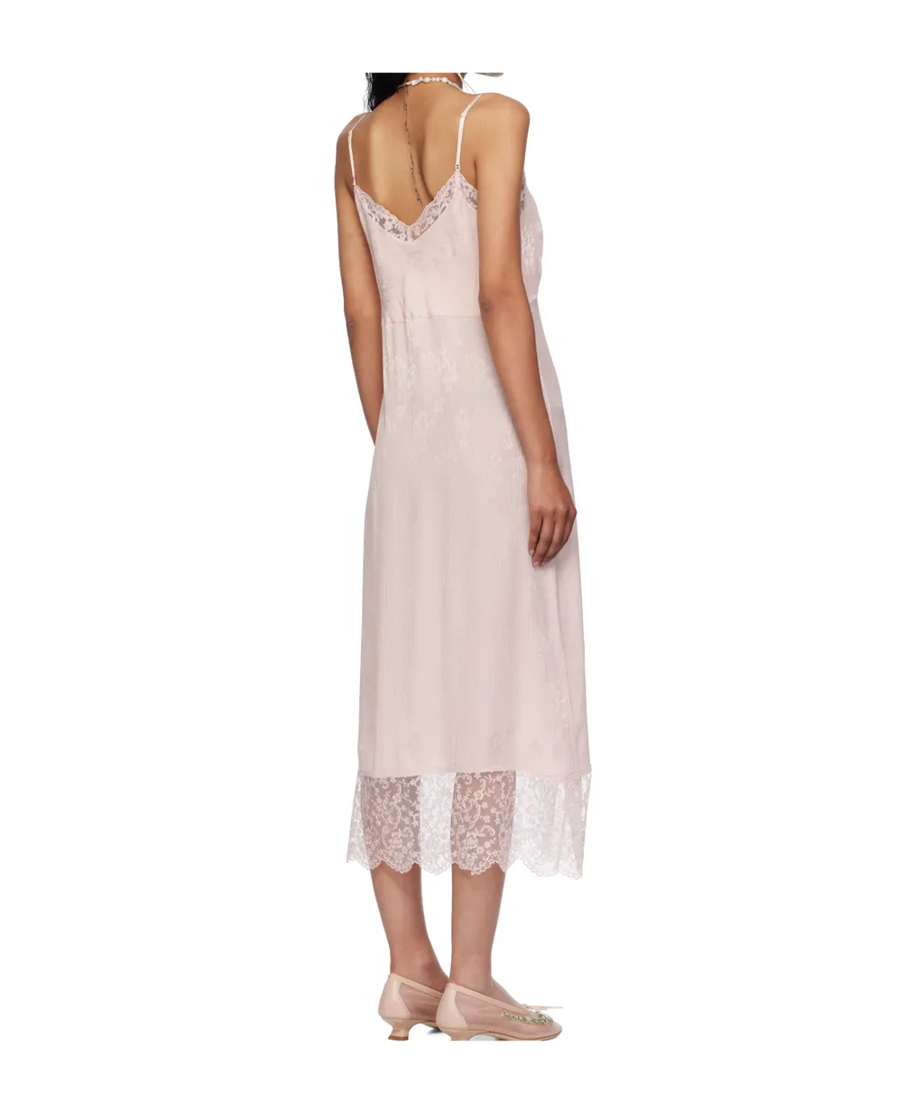 Deep Lace Trim Slip Dress