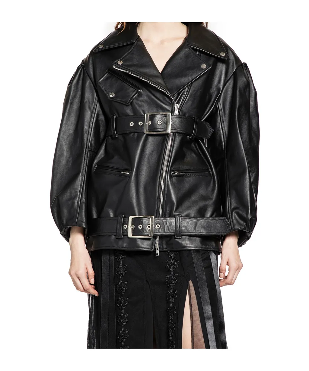 Long Sleeve Leather Jacket