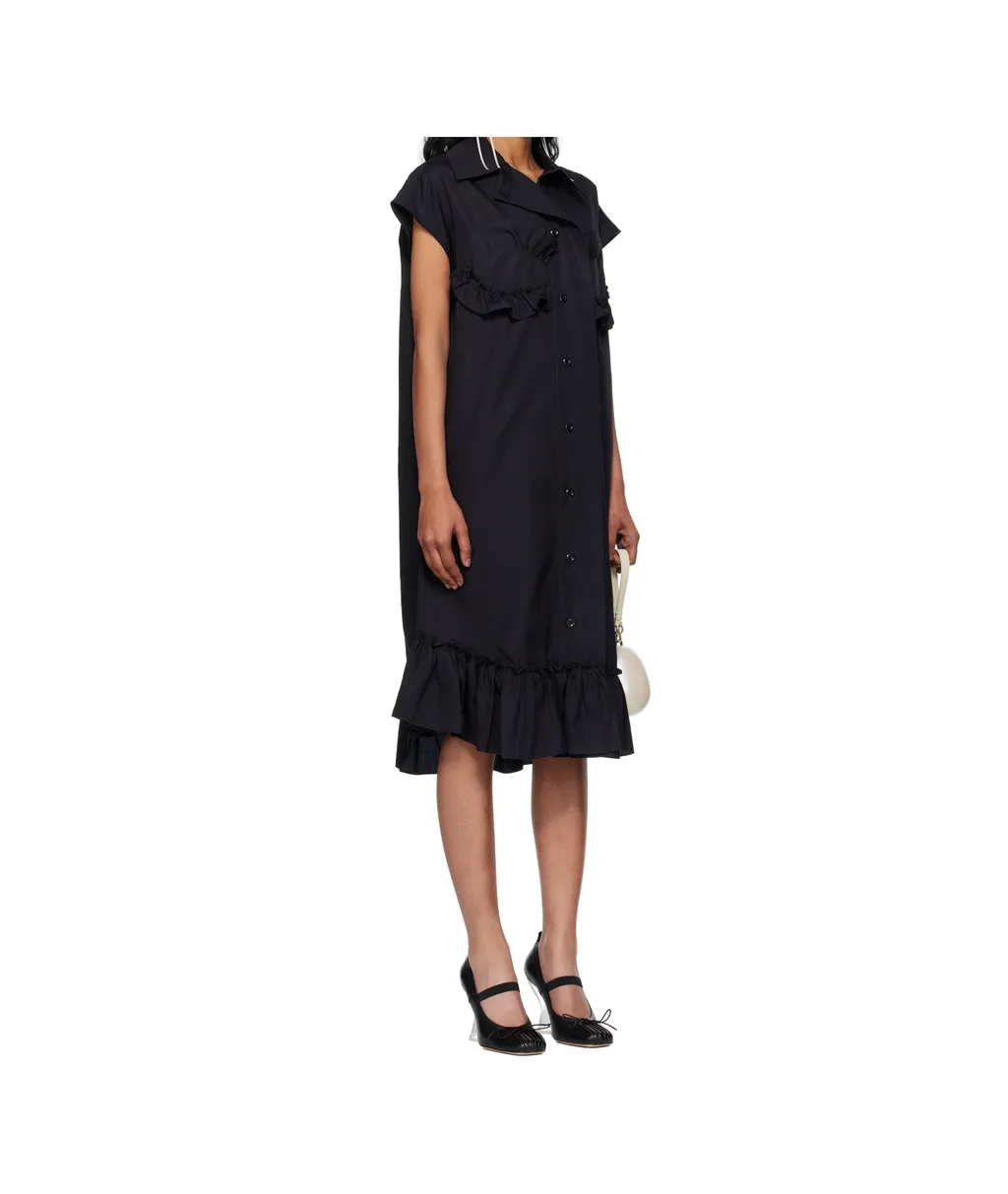 Sleeveless Ruffle Bust Detail Dress