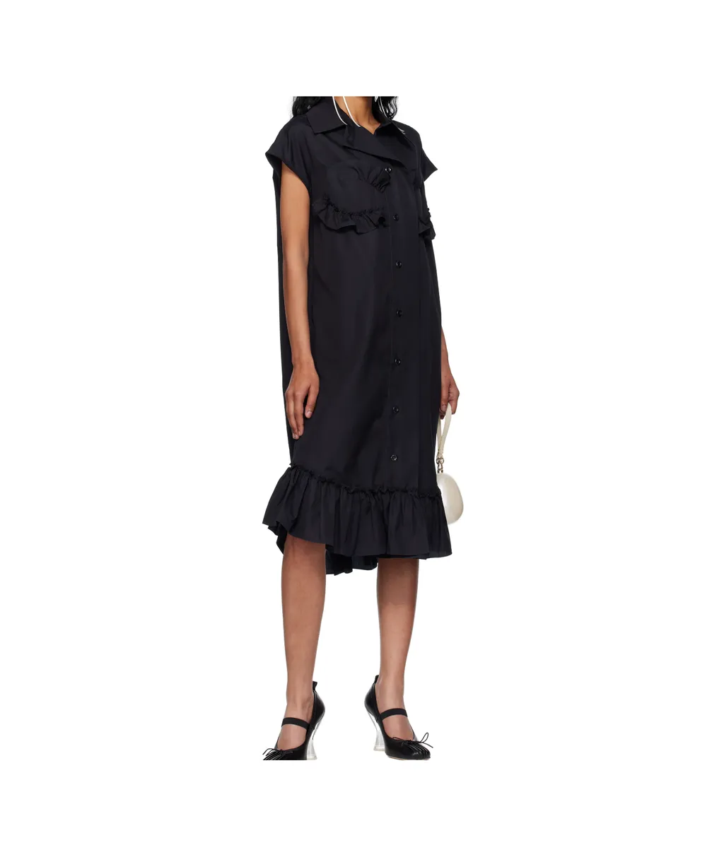 Sleeveless Ruffle Bust Detail Dress