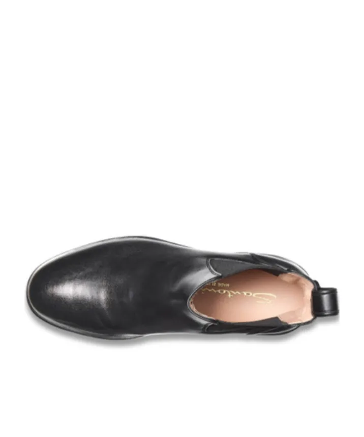 Elastic-Panel Leather Boots