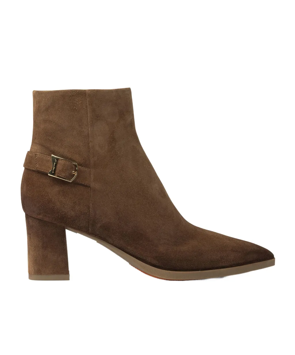 Buckle Detailed Heeled Ankle Boots