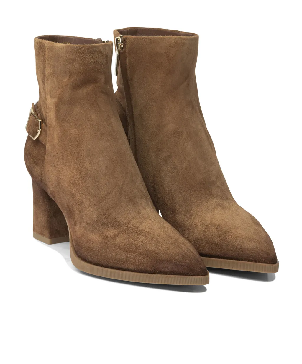 Buckle Detailed Heeled Ankle Boots