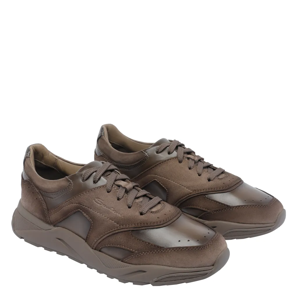 Logo Embossed Lace-Up Sneakers