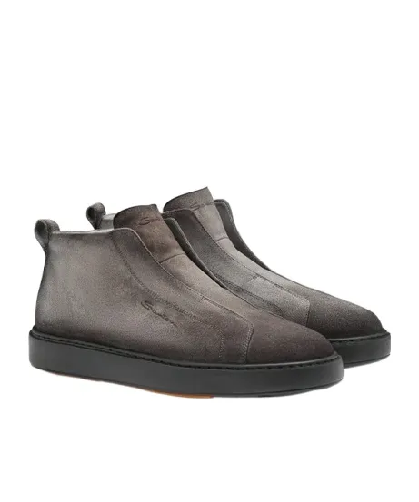 Elastic-Panel Suede Sneakers