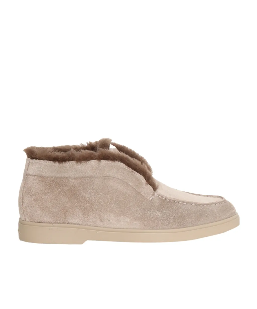 Suede Fur-Lined Desert Boots