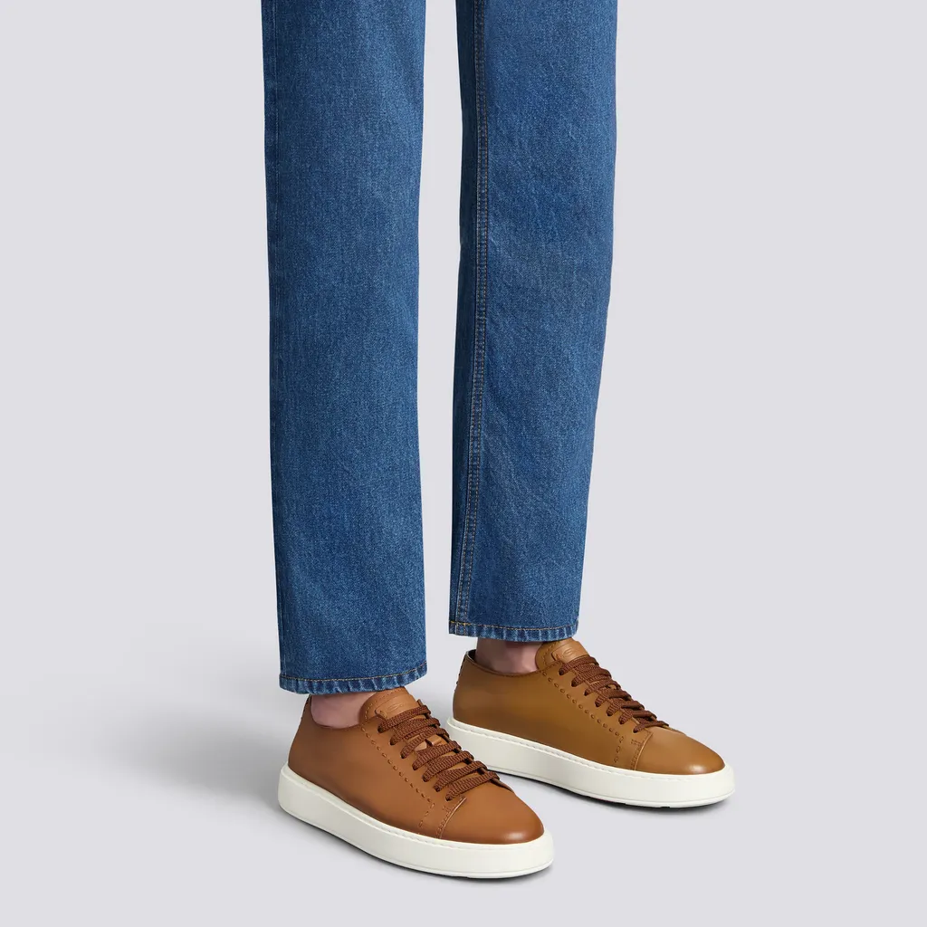Round-Toe Lace-Up Sneakers