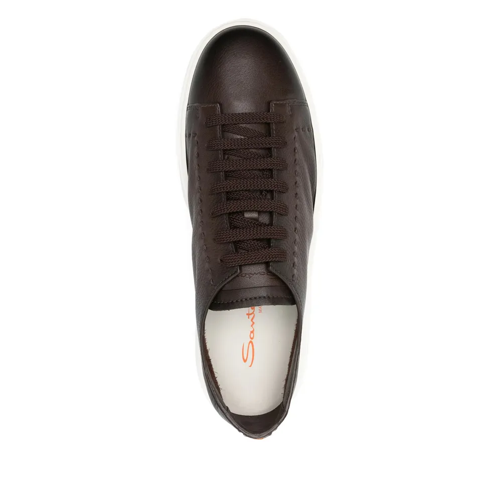 Round-Toe Lace-Up Sneakers