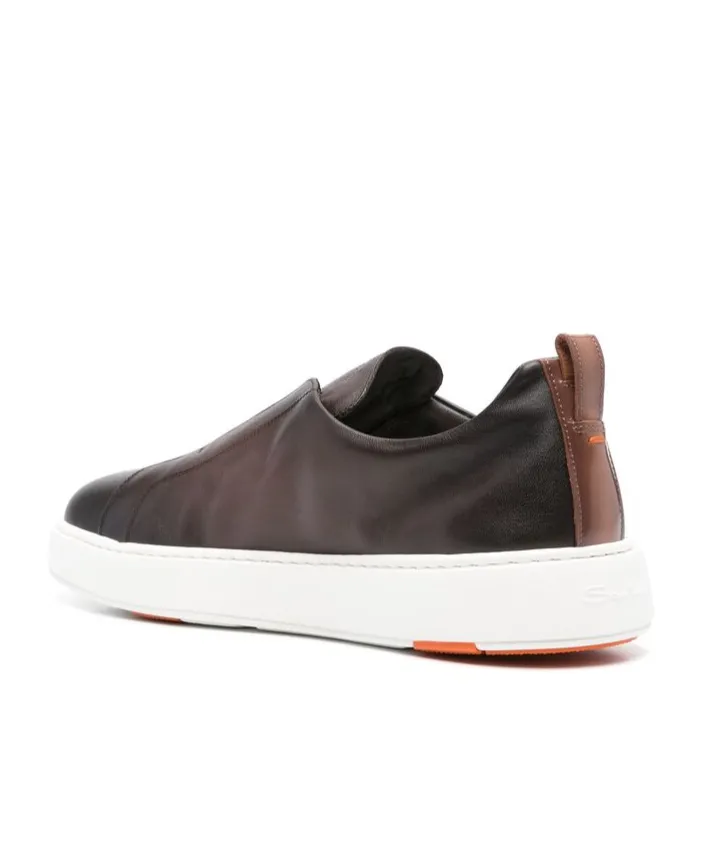 Logo Embossed Round Toe Sneakers