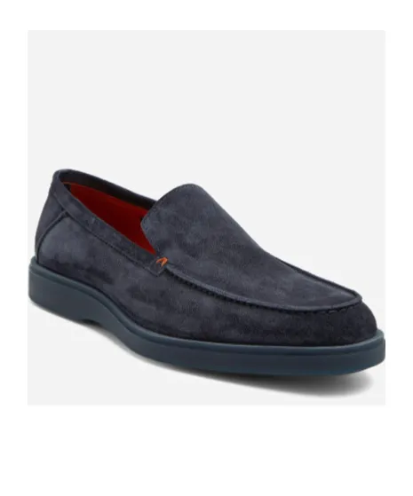Suede Round-Toe Loafers