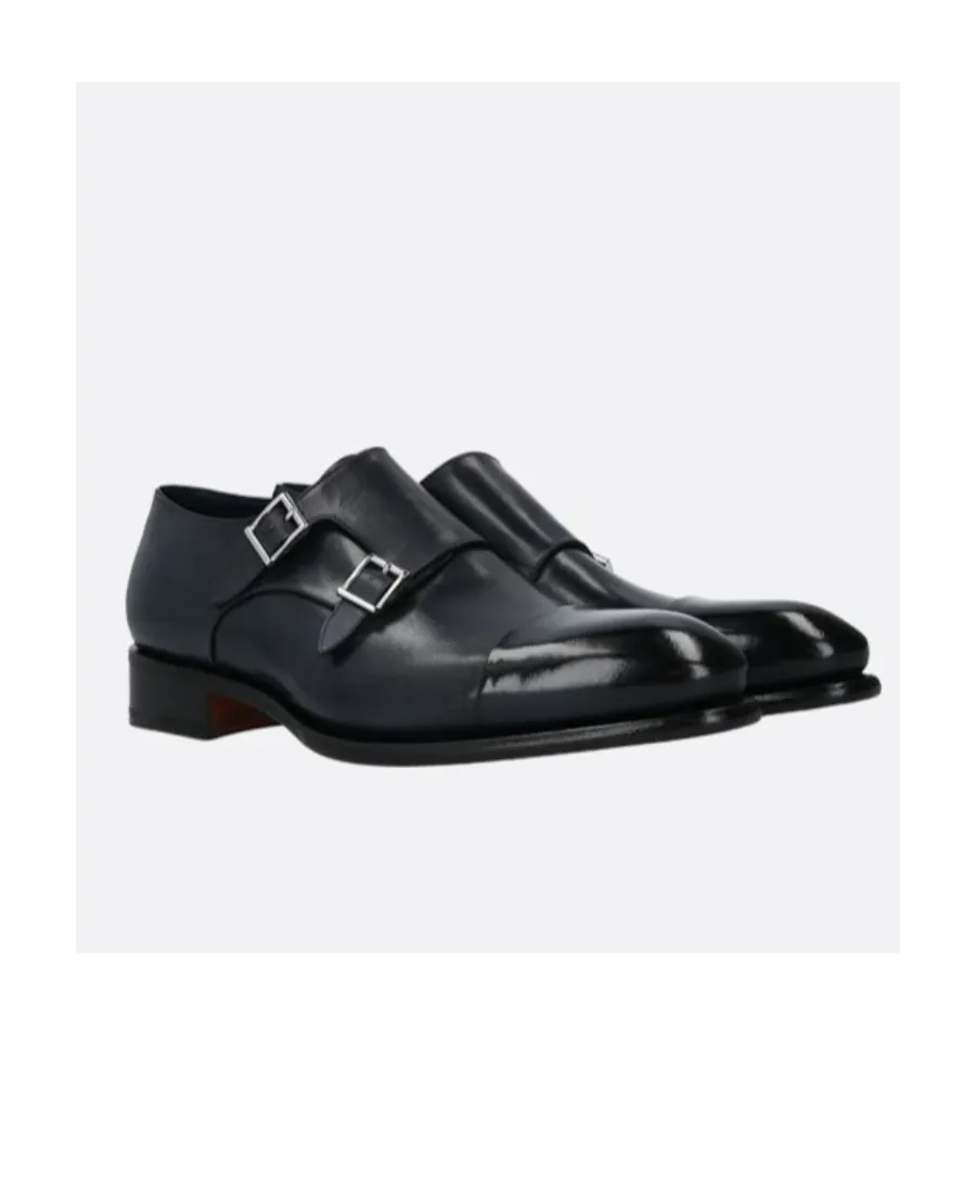 Buckle Detailed Slip-On Monk Shoes
