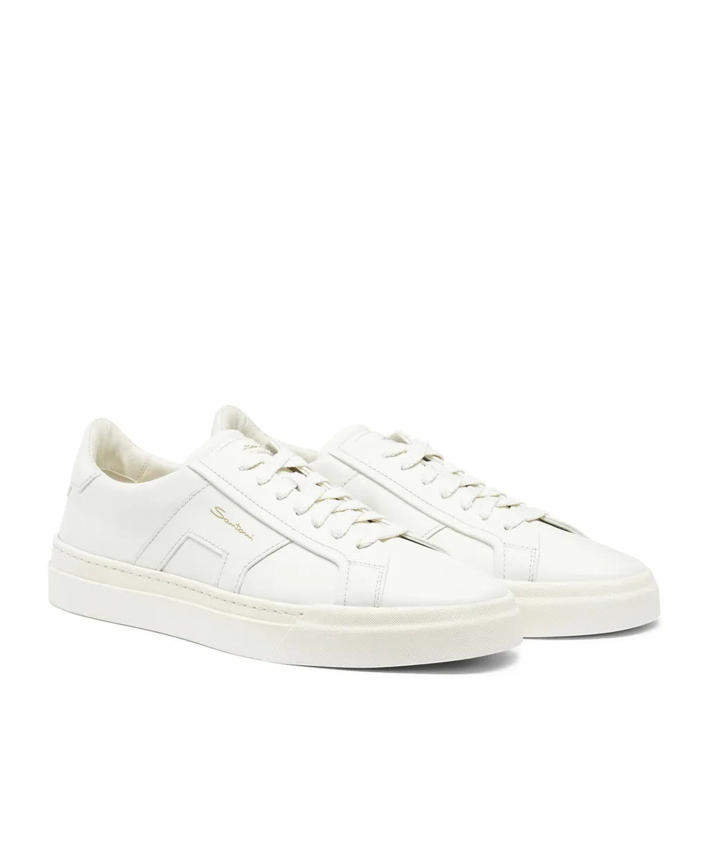 Double Buckle Lace-Up Sneakers