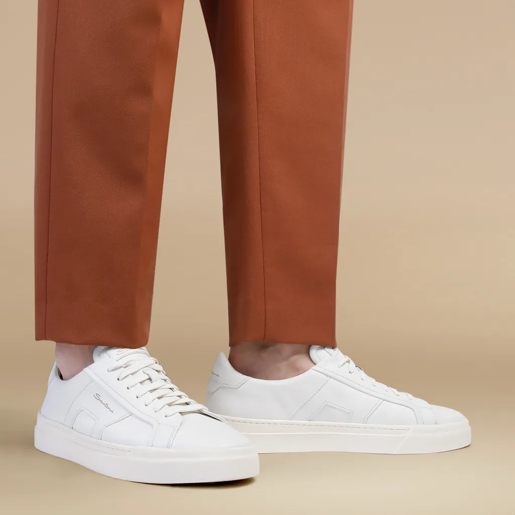Double Buckle Lace-Up Sneakers