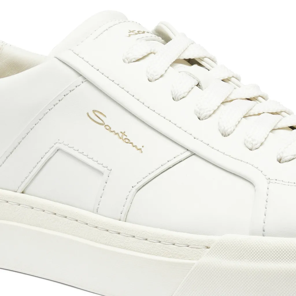Double Buckle Lace-Up Sneakers
