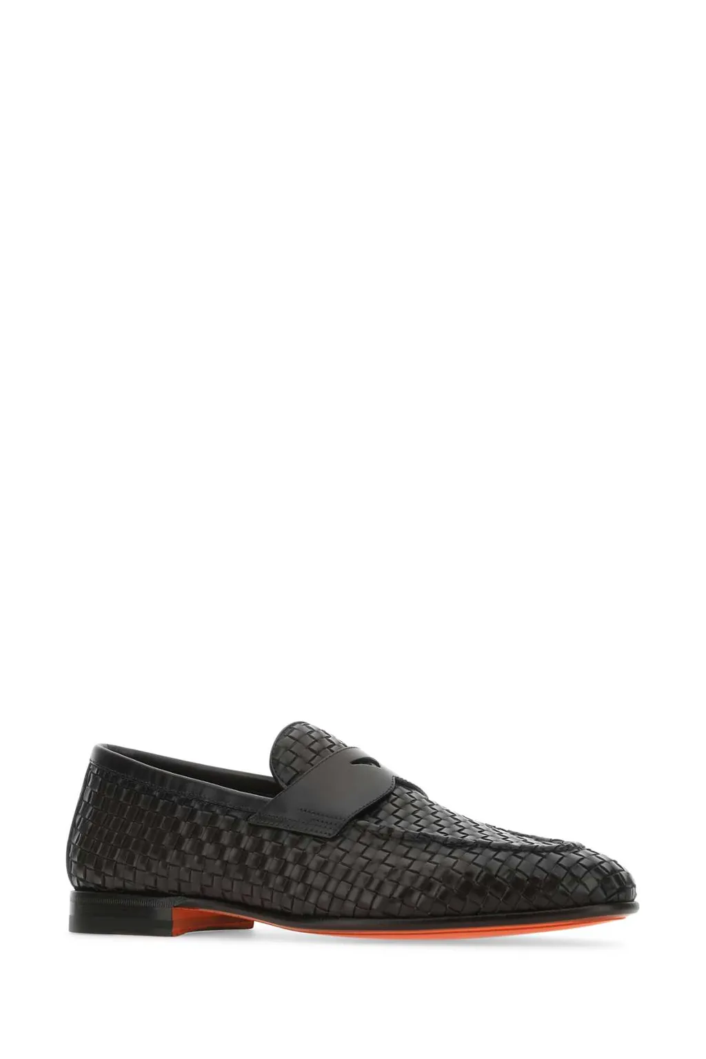 Almond Toe Woven Penny Loafers
