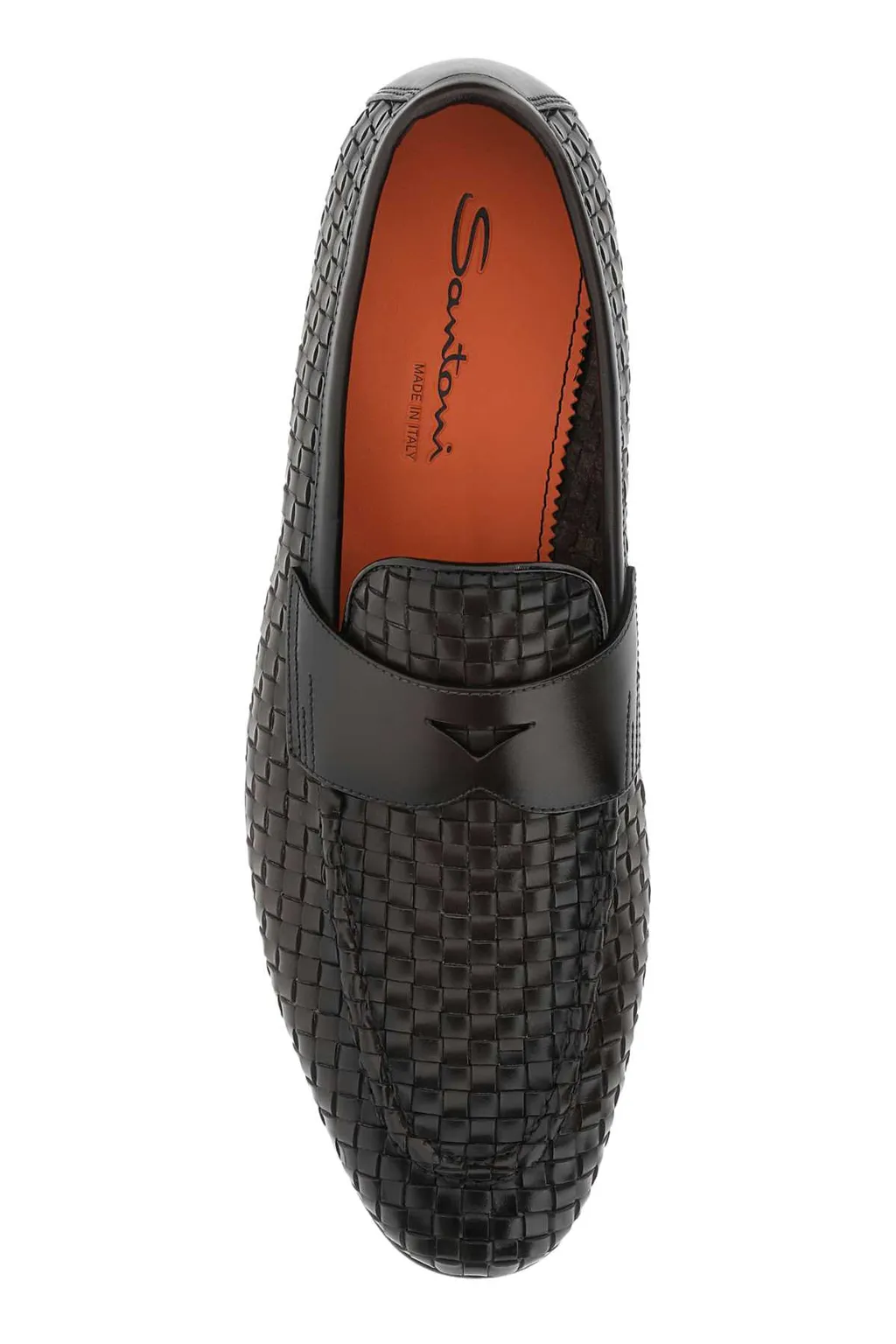 Almond Toe Woven Penny Loafers