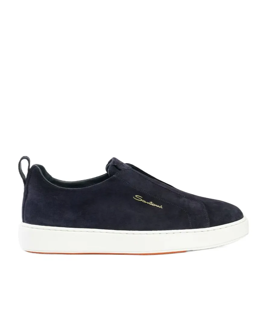 Logo-Lettering Round Toe Sneakers