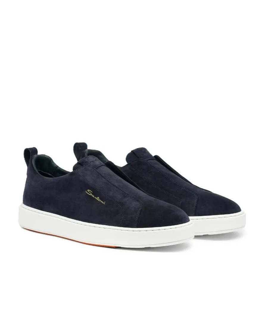 Logo-Lettering Round Toe Sneakers
