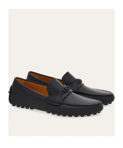 Gancini-Buckle Slip-On Loafers
