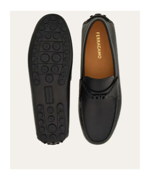 Gancini-Buckle Slip-On Loafers