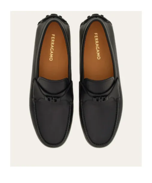 Gancini-Buckle Slip-On Loafers
